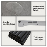 JIUYOTREE 6-Tiers Portable Bookshelf with Fabric Cloth at Back, 10 Cube Closet Storage Organizer Bookcase, Living Room,Study Room,Bedroom, Grey JIUYOTREE