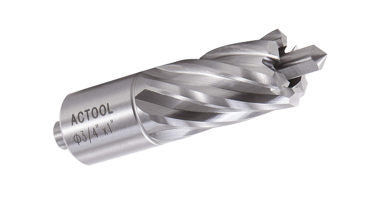 ACTOOL 3/4" Diameter × 1" Depth of Cut HSS ANNULAR Cutter with 3/4'' Weldon Shank - WoodArtSupply