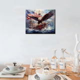 Tucocoo Warship Paint by Numbers for Adult,Painting Kits for Adults Sea Eagle Paint by Numbers Handmade Hanging Patriotic Acrylic Painting Kit Canvas Decor Artwork Home Wall Decor 16x20inch Frameless Tucocoo