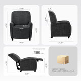 Pushback Recliner Chair, Wing Back Chairs with Arms, Adjustable Modern Single Reclining for Living Room/Bedroom,Fabric Accent Chair Extrathick Cushion COLAMY