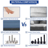 BPTD Outdoor Patio Furniture Set Balcony Furniture PE Rattan Wicker Outdoor Sectional with Washable Cushion for Garden, Poolside, Balcony, Backyard (Expresso-Navy, Coffee Table) BPTD