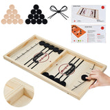 moopok Fast Sling Puck Game,Wooden Hockey Game.Desktop Battle 2in1 Super table Winner game,Adults and Kids Family Friend Funny Slingshot Game toys.Foosball Winner Board Game(Large) moopok