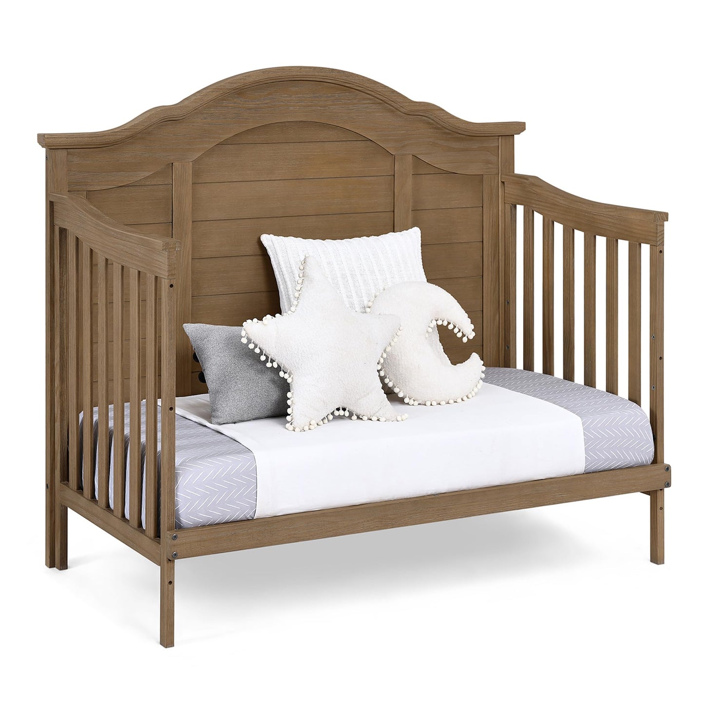 Delta Children Simmons Kids Asher 6-in-1 Convertible Crib with Toddler Rail, Aged Oak