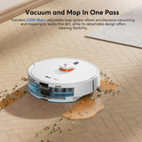 Teendow D20S Max+ Robot Vacuum and Mop, Specifically Handling Pet Hair Design, 6000Pa Max Suction, with Self-Empty Dock, 10 Weeks Hands-Free Cleaning, PreciSense LiDAR Navigation, App & Voice Control Teendow