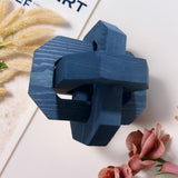 GUDAGUU Coffee Table Decor -3 Link Wood Knot Decor Farmhouse Wood Chain Link Decor Shelf Decor Table Books Hand Carved Artistic Home Decoration for Modern Boho Shabby Homestay (Navy Blue) GUDAGUU