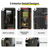 KAER 8-12 Gun Safe, Multi-Function Gun Safe for Rifles and Pistols, Gun Cabinet, Large Gun Safe for Home Rifles and Shotguns, Rifle Safe, Electronic Gun Cabinet with Removable Shelf and Rifle Rack KAER