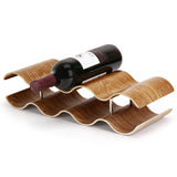 VAlinks Table Wine Rack Countertop Freestanding Wine Racks & Cabinet 2 Tier 7 Bottles Wave Willow Wood Champagne Rack VAlinks