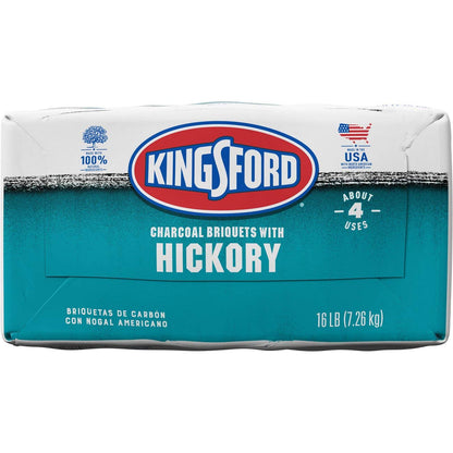 Kingsford Original Charcoal Briquettes with Hickory, BBQ Charcoal for Grilling - 16 Pounds