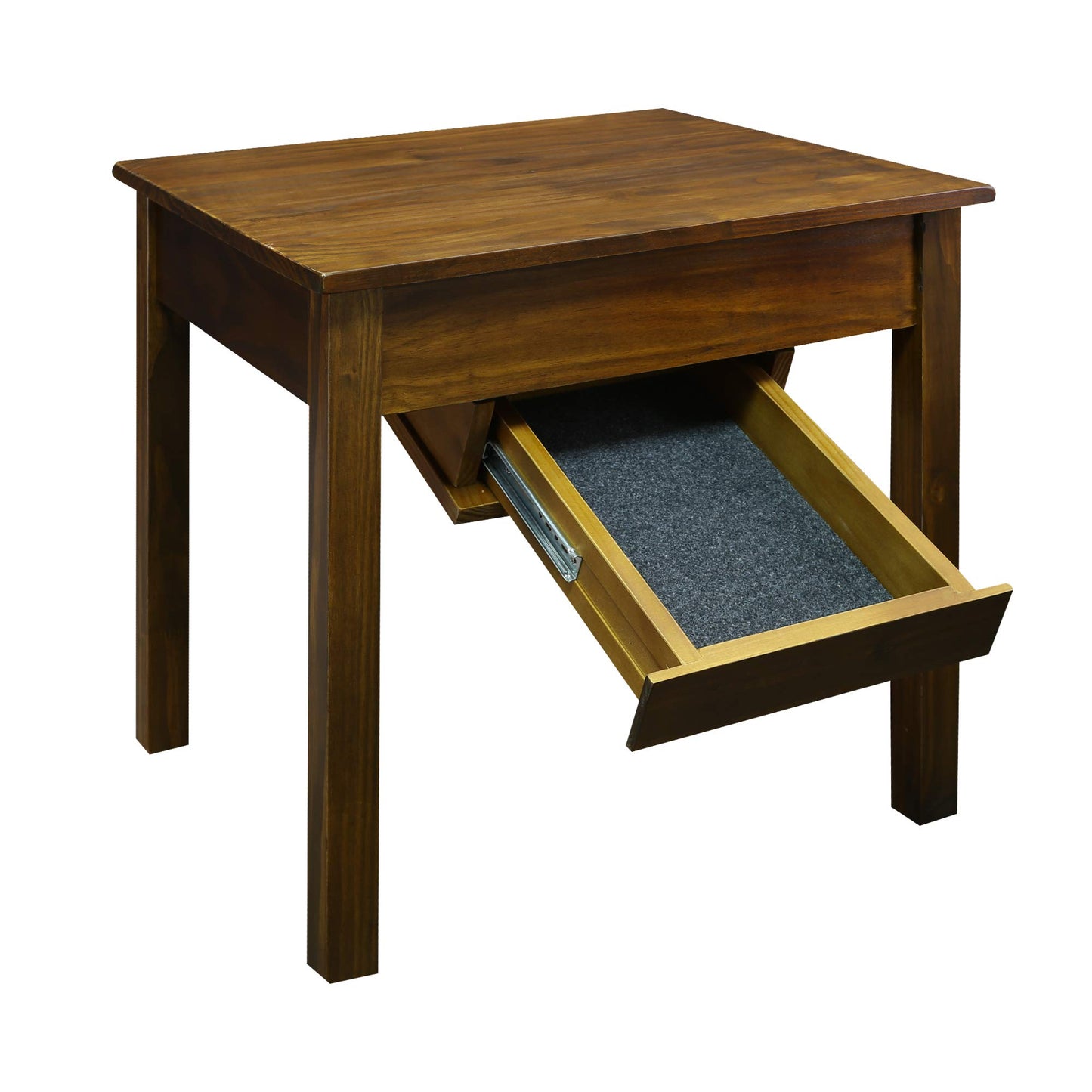 Casual Home Kennedy End Table Drawer, Concealment Furniture, Warm Brown - WoodArtSupply