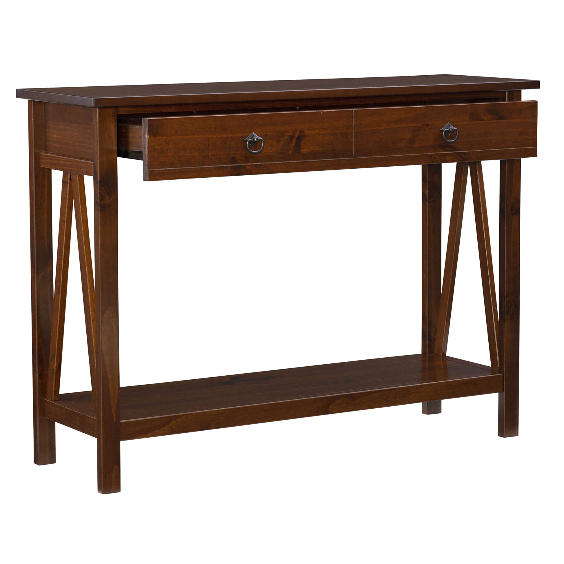 Linon Home Dcor Console Table, 42.01"w x 13.98"d x 30.71"h, Antique Tobacco - WoodArtSupply