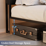 Homieasy Black King Size Bed Frame with LED Headboard, 2 Storage Drawers, and Noise-Free Design Homieasy