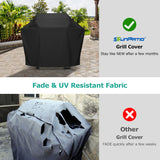 SunPatio Grill Cover 55 Inch, Outdoor Heavy Duty Waterproof Barbecue Gas Cover, UV & Fade Resistant, All Weather Protection Compatible for Weber Charbroil Nexgrill Kenmore Grills and More, Black SunPatio
