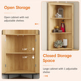 Maupvit 69" Tall Corner Cabinet, Small Slim Corner Bathroom Wall Cabinet, Boho Kitchen Pantry Storage Fluted Cabinet with Door & Adjustable Shelves, for Laundry Room, Living Room Maupvit