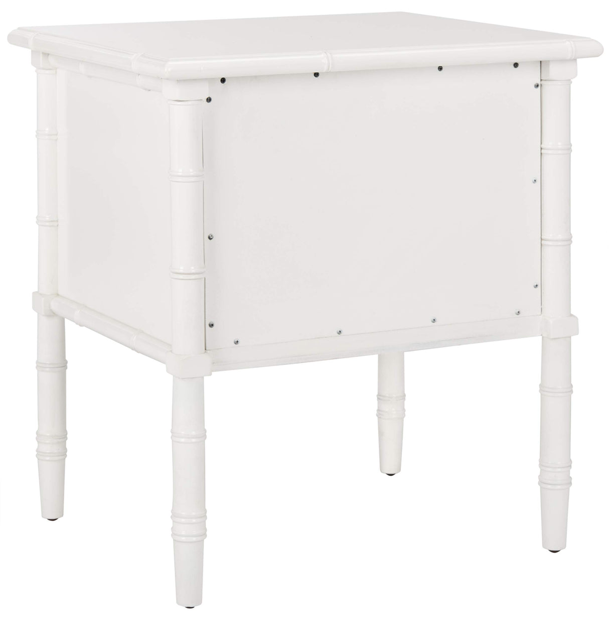 Safavieh Home Collection Mina Modern Coastal 2 Drawer 25" Bamboo Nightstand, White Safavieh