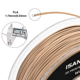 iSANMATE Wood Filament 1.75mm, PLA+ Wood Filament 1.75mm, 3D Printer Filament 1kg/Spool (Update 20% Real Wood Fiber) iSANMATE