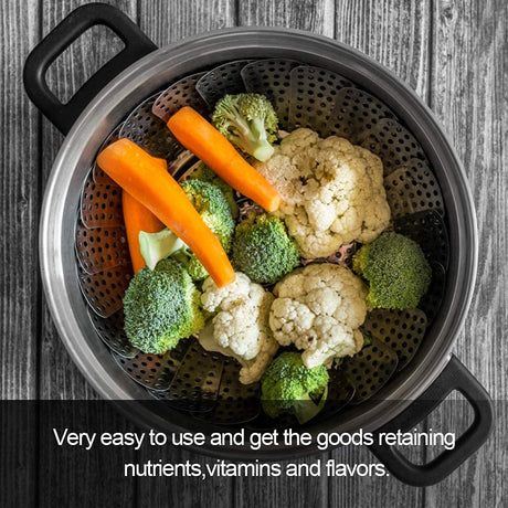 Vegetable Steamer Basket, Premium Stainless Steel Veggie Steamer Basket - Folding Expandable Steamers to Fits Various Size Pot Small by SAYFINE (5.4" to 9.2") SAYFINE