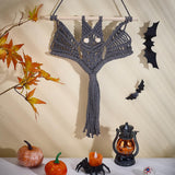 INFUNLY 2 Set DIY Halloween Bat Kit for Beginners Gothic Bat Macrame Wall Hanging Black Bat Hanging Ornament Kit Halloween Boho Wall Tapestry with Instruction DIY Crafts for Party Art Supplies Decor INFUNLY