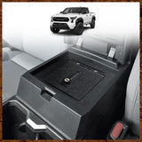Muslogy Center Console Safe Lockbox Compatible with Toyota Tacoma 2024 Accessories 4th Gen Tacoma Console Vault Box Gun Safe Extra Storage Safety Security 4 Digit Combination Lock with Key Muslogy