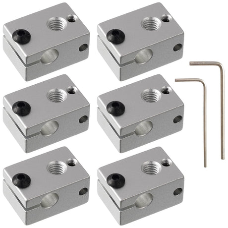 EPLZON 3D Printer Hotend Heater Block Volcano Hotend Apply to E3D V6 hotend HT-NTC100K PT100 Sensor with 2pcs Wrench(Pack of 6 Pcs) EPLZON