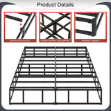Yicensen 10 Inch High Profile Full Size Box Spring Heavy Duty Metal Box Spring Full Size with Fabric Cover, Sturdy Mattress Foundation, Easy Assembly, Noise Free, Black Yicensen