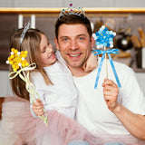 JarThenaAMCS 20 Pcs Princess Fairy Wands Kit Make Your Own Magic Wand Unfinished Wooden Fairy Wands with Ribbons Gem Stickers Felt Ball Paint Brush DIY Art Crafts for Birthday Party Supplies JarThenaAMCS