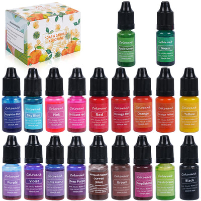 BLESTALIDO 20 Vibrant Colors Candle Dye - Highly Concentrated Liquid Candle Colorant for Soy Wax