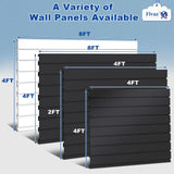 4'x8' PVC Slat Wall Paneling, High Load Capacity Slatwall Panel, Cuttable & Moisture-Proof & Flame Retardant, Heavy Duty Black Garage Slatwall Panes Storage Systems for Garage Workshop Storage Fivaz