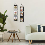 QUTREY 5x7 Collage Picture Frames Black, 3 Openings Vertical Hanging Photo Frame Set Display 5 by 7 inch Pictures for Wall Decor, 2 Pack QUTREY