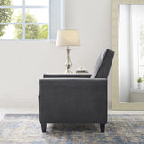 Naomi Home Landon Gray Microfiber Push-Back Recliner, Compact Comfort for Small Spaces, Plush Cushioning, Modern Armless Club Chair Naomi Home