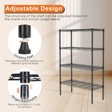 Sweetcrispy 4-Tier Storage Shelving Unit, Adjustable Metal Wire Racks Heavy Duty Standing Shelf Organizer for Kitchen, Closet, Pantry, Garage, Bathroom, Laundry (13.8" D x 35.4" W x 54" H) Sweetcrispy