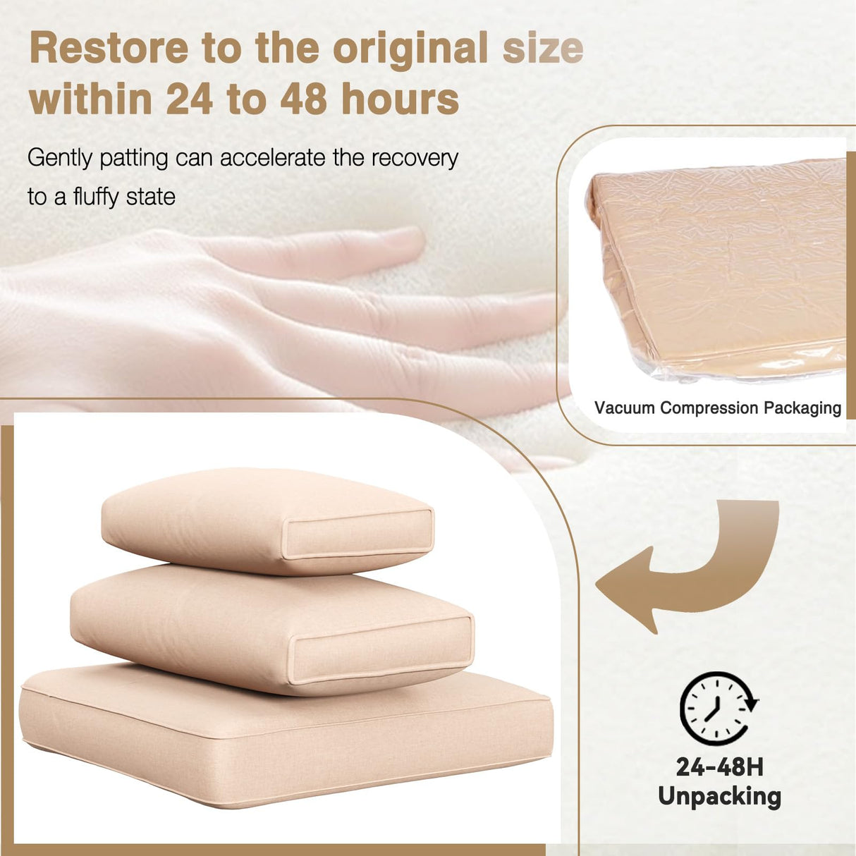 Aoxun 12 Piece Patio Furniture Set with 44” Fire Pit Table Wicker Rattan Outdoor Sectional Sofa Set with Coffee Table and Thickened Cushions, Beige (Waterproof Cover Included) Aoxun