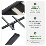 IMUsee Queen Bed Frame with Storage, 3 Large Drawers on Wheels, Fabric Upholstered Platform Bed, No Box Spring Needed, Wood Slats Support, Easy Assembly, Dark Grey IMUsee