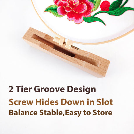Embroidery Frames for Display 3Pack Embroidery Hoop Display Stand 2 Tier Groove Design Cross Stitch Hoop Frame Stand，Embroidery Stand Embroidery kit (Suitable 7-10IN Frame) Fembemok