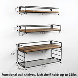 YXDXF Floating Bathroom Shelves with Paper Basket, Bathroom Shelves Over Toilet Small Shelf for Wall Farmhouse Bathroom Decor Wall Shelves for Bathroom Kitchen Office, Dark Brown YXDXF