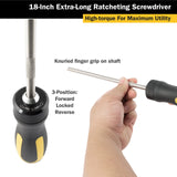 Titan 12218 Screwdriver12-Piece 18-Inch Extra Long High-Torque Ratcheting Screwdriver Titan