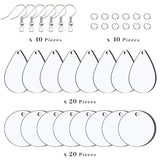 Duufin 120 Pcs Sublimation Earring Blanks with Earring Hooks and Jump Rings Heat Transfer Earring Blank Unfinished MDF Round & Teardrop Earring Blank for Christmas Valentine Halloween Women DIY Duufin