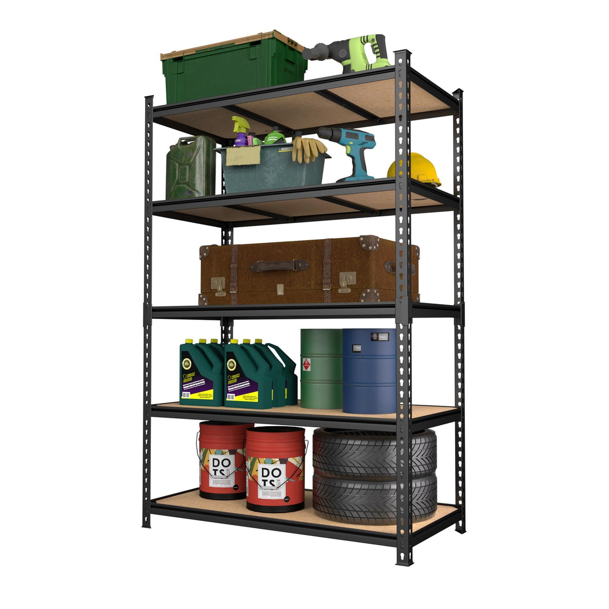 MUPATER 48" W x 24" D x 72" H Metal Storage Shelves, 5 Tier Shelves and Adjustable Shelves, Garage Shelving Unit, Standing Utility Shelf Racks for Pantry Warehouse Kitchen MUPATER