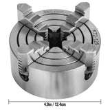 Happybuy K72-125 Lathe Chuck 5 Inch 4-Jaw - Independent Reversible Jaw for Metal Lathe Turning Machine, Lathe Accessories Happybuy
