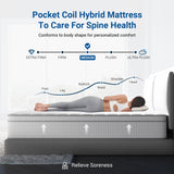 Avenco 10 Inch Queen Mattress, Hybrid Mattress in a Box with Smarts™ Coil Individually Pocket Spring, Medium Firm Mattresses with Memory Foam for Pressure Relief,CertiPUR-US Certified for Adults Avenco