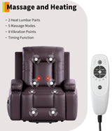 Garvee Power Lift Recliner Chair - Heat and Massage, PU Leather Electric Lift Recliner for Elderly & Mobility Impaired, Adjustable Back and Legs, Heavy Duty Lift Chair for Seniors Garvee