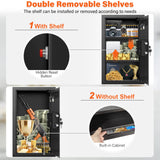 Nebakne 25.6" Tall Fireproof Wall Safes Between The Studs 16" Centers, Hidden Wall Safe with 2 Removable Shelf & Hidden Tray, Heavy Duty Wall Mount Safe for Firearms, Money, Jewelry, Passport Black Nebakne