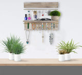 Spiretro Wall Mounted Wood Jewelry Organizer with Metal Bars, Set of 2 Spiretro