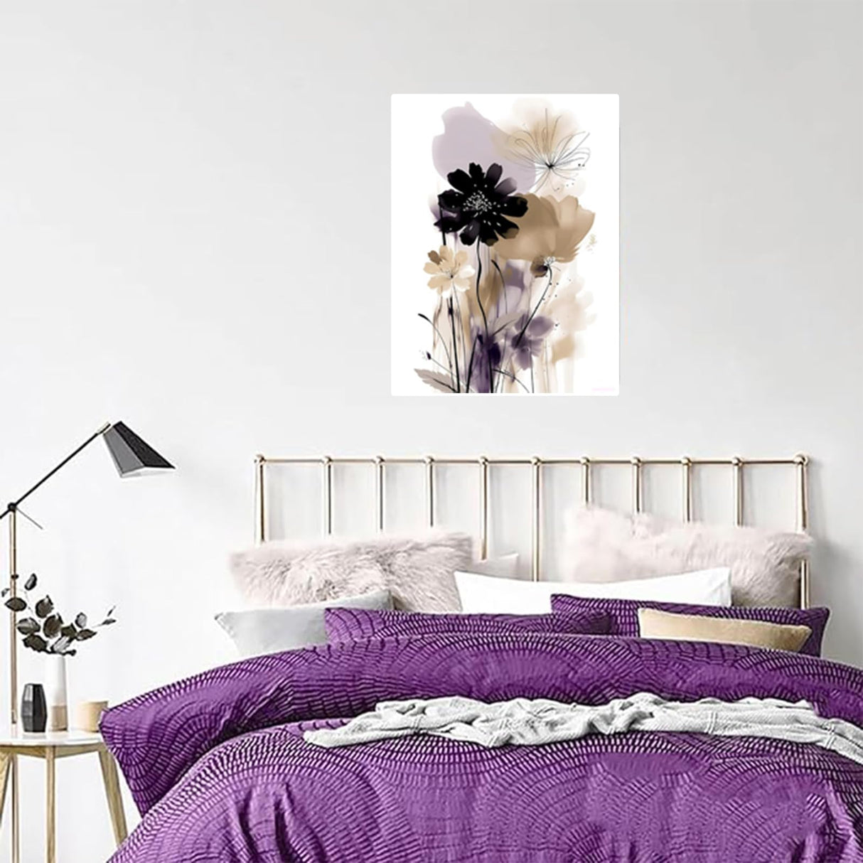 Diamond Painting, Black and White Flowers in a Modern Abstract Art Full Round Diamond Art Kits for Adults, Paint by Numbers for Beginners, Full Round Diamond Art Kits for Room Decor 12x16 inch HMDIIMGE