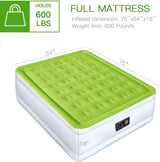 YENING Full Size Air Mattress with Built in Pump Raised Double Blow up Bed Inflatable Camping Airbed Electric 18 Inch Tall YENING