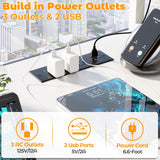 Cyclysio Gaming Desk with Hutch, 39'' Computer Desk with LED Lights & Power Outlets, Home Office Desk with Reversible 5 Tiers Storage Shelves & Monitor Stand, Small Gaming Table for Small Space, White Cyclysio