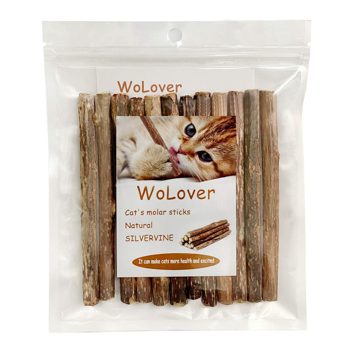 WoLover Silvervine Sticks for Cats, Natural Catnip Matatabi Chew Sticks Teeth Molar Chew Toys for Cat Kitten Kitty (at Least 12 PCS) WoLover