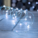 Dazzle Bright Fairy Lights Battery Operated, 20 FT 60 LED Silver Wire Waterproof Battery Operated String Lights, Christmas Decorations for Indoor Outdoor Bedroom Yard Decor, White Dazzle Bright