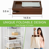 Bathtub Caddy Tray for Tub, Foldable Bamboo Bath Table Tray with Book and Wine Glass Holder, Expandable Bathroom Accessories with Free Soap Dish Suitable for Luxury Spa or Reading, Brown Artmalle