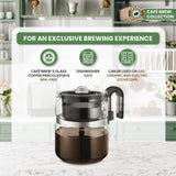 Café Brew Collection 8-Cup Glass Stovetop Percolator Coffee Pot - Borosilicate Glass Coffee Percolator - BPA Free - Dishwasher Safe - Brewing on Electric and Gas Ranges CAFÉ BREW COLLECTION