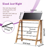 Poyilooo Jewelry Display for Vendors Selling, Wood Earring Bracelet Keychain Display for Vendors with Adversitsing Board 30 Hooks, Large Capacity Jewelry Holder Display Stands Rack for Earring Card Poyilooo